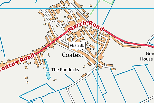 PE7 2BL map - OS VectorMap District (Ordnance Survey)