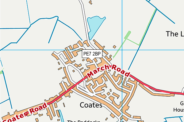 Coates Primary School map (PE7 2BP) - OS VectorMap District (Ordnance Survey)