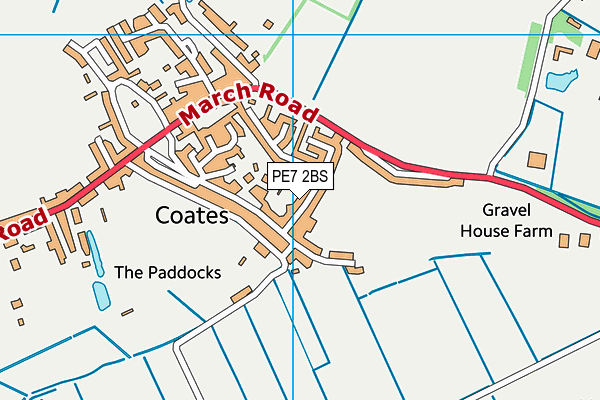 PE7 2BS map - OS VectorMap District (Ordnance Survey)