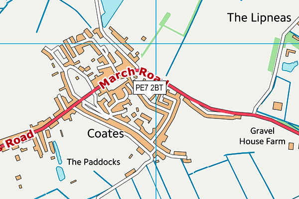 PE7 2BT map - OS VectorMap District (Ordnance Survey)