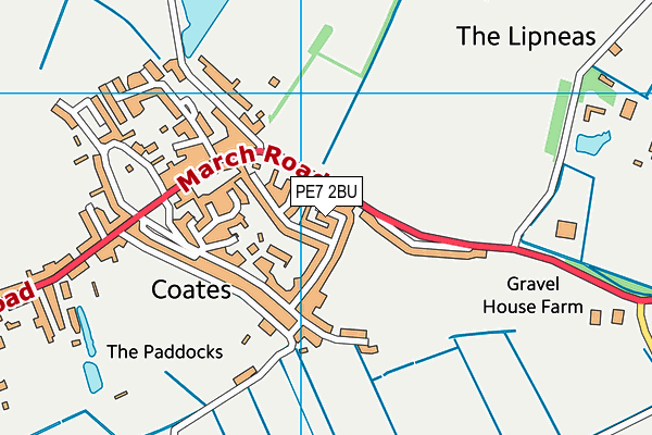 PE7 2BU map - OS VectorMap District (Ordnance Survey)