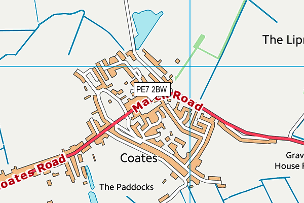 PE7 2BW map - OS VectorMap District (Ordnance Survey)