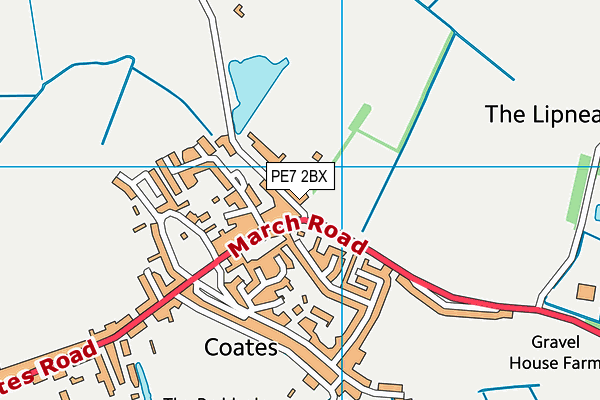 PE7 2BX map - OS VectorMap District (Ordnance Survey)