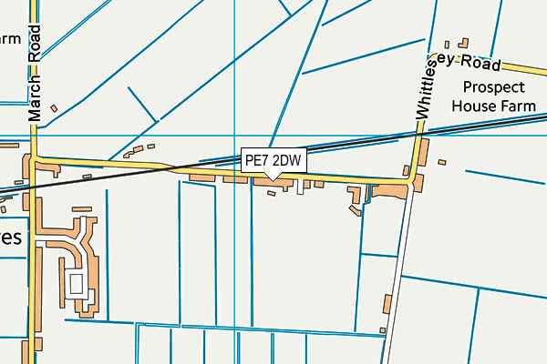 PE7 2DW map - OS VectorMap District (Ordnance Survey)