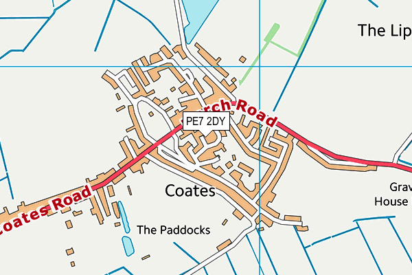 PE7 2DY map - OS VectorMap District (Ordnance Survey)