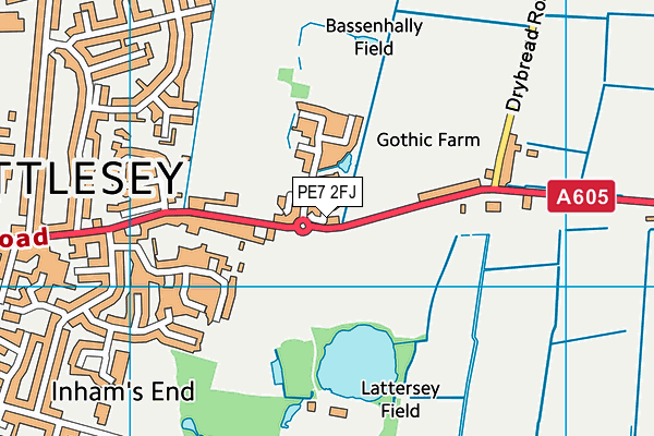 PE7 2FJ map - OS VectorMap District (Ordnance Survey)