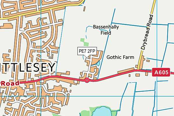 PE7 2FP map - OS VectorMap District (Ordnance Survey)