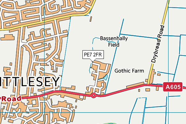 PE7 2FR map - OS VectorMap District (Ordnance Survey)