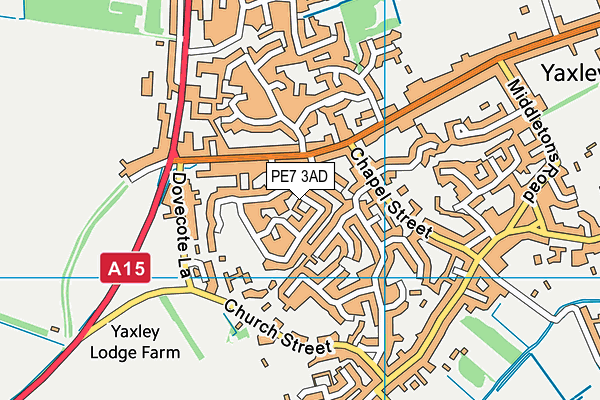 PE7 3AD map - OS VectorMap District (Ordnance Survey)