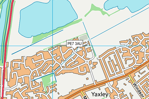 PE7 3AU map - OS VectorMap District (Ordnance Survey)