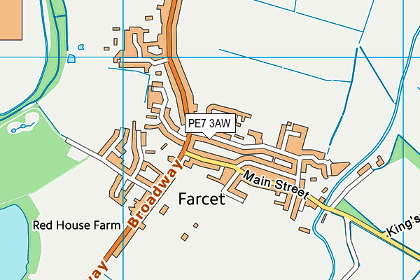 PE7 3AW map - OS VectorMap District (Ordnance Survey)