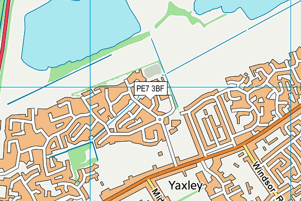 PE7 3BF map - OS VectorMap District (Ordnance Survey)