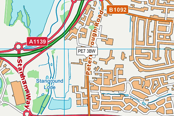 Powerleague (Peterborough) map (PE7 3BW) - OS VectorMap District (Ordnance Survey)