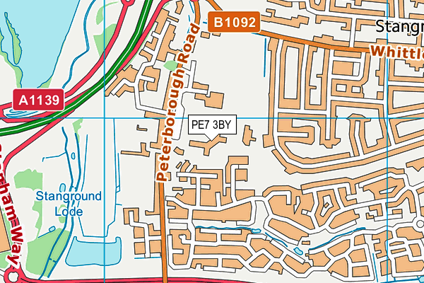 Stanground Sports Centre map (PE7 3BY) - OS VectorMap District (Ordnance Survey)