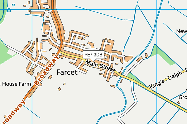 PE7 3DB map - OS VectorMap District (Ordnance Survey)