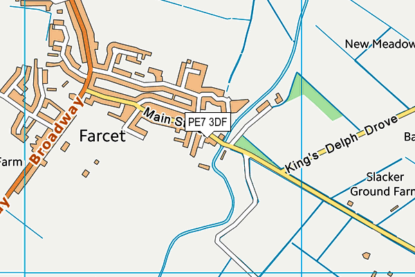 PE7 3DF map - OS VectorMap District (Ordnance Survey)