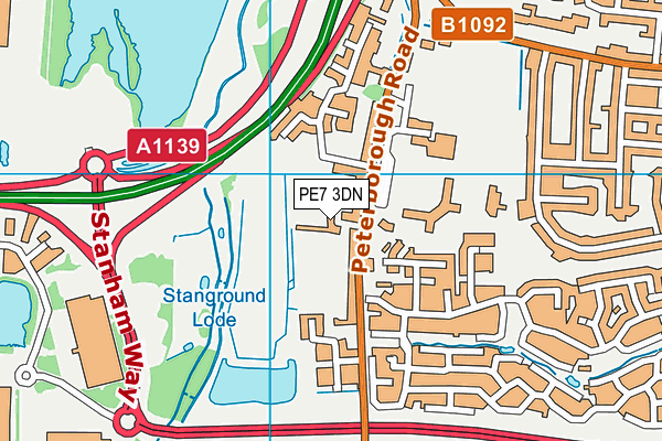 PE7 3DN map - OS VectorMap District (Ordnance Survey)