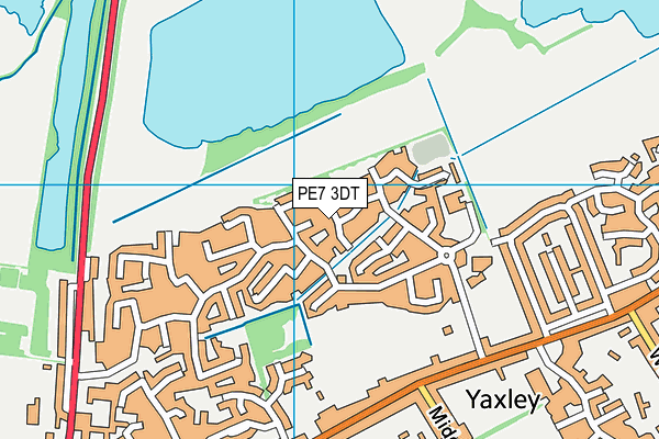 PE7 3DT map - OS VectorMap District (Ordnance Survey)
