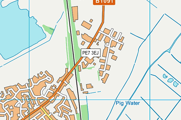 PE7 3EJ map - OS VectorMap District (Ordnance Survey)