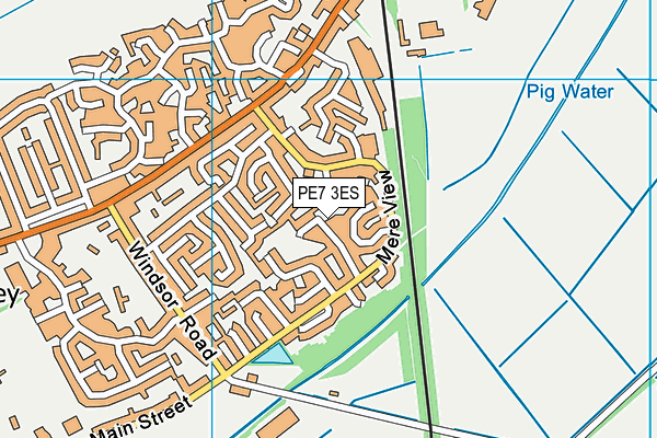 PE7 3ES map - OS VectorMap District (Ordnance Survey)