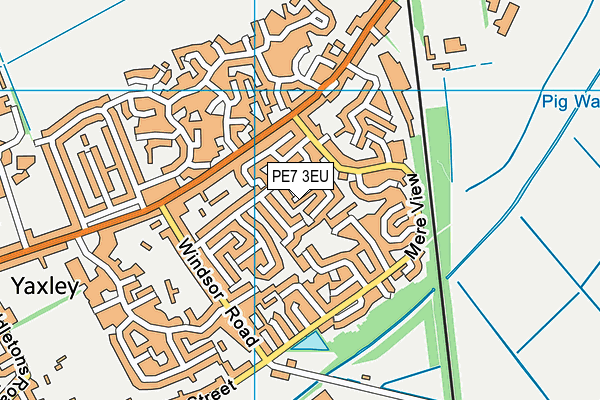 PE7 3EU map - OS VectorMap District (Ordnance Survey)