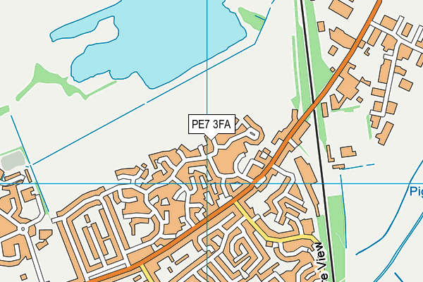 PE7 3FA map - OS VectorMap District (Ordnance Survey)