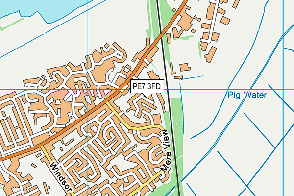PE7 3FD map - OS VectorMap District (Ordnance Survey)