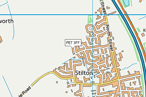 PE7 3FF map - OS VectorMap District (Ordnance Survey)