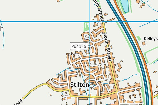 PE7 3FG map - OS VectorMap District (Ordnance Survey)