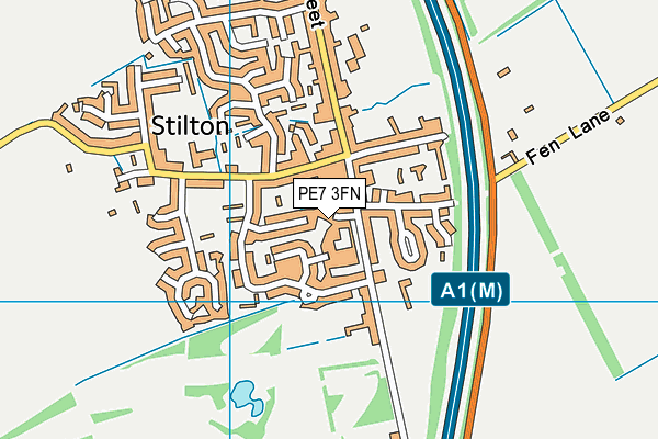 PE7 3FN map - OS VectorMap District (Ordnance Survey)