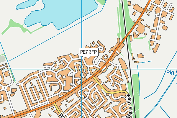 PE7 3FP map - OS VectorMap District (Ordnance Survey)