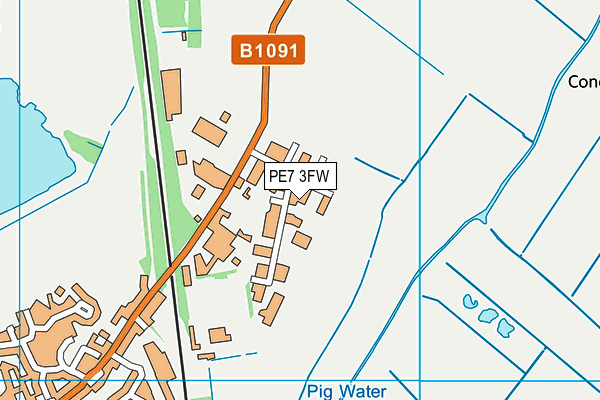PE7 3FW map - OS VectorMap District (Ordnance Survey)