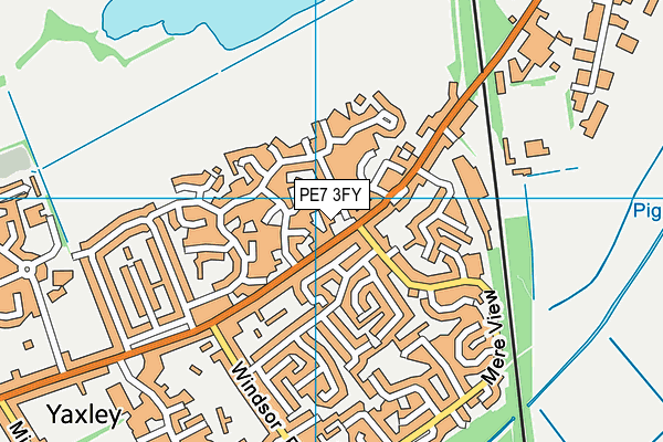 PE7 3FY map - OS VectorMap District (Ordnance Survey)
