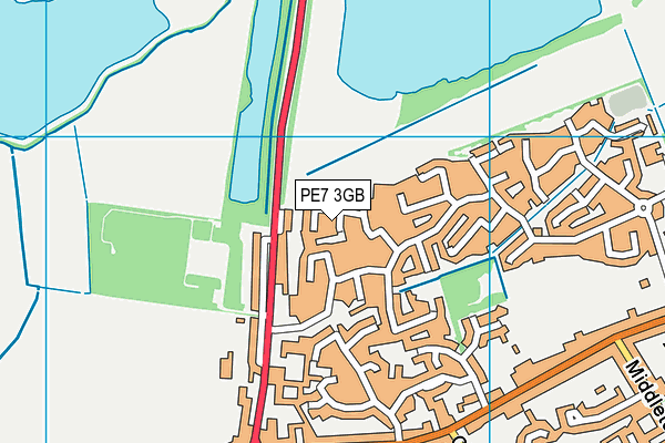 PE7 3GB map - OS VectorMap District (Ordnance Survey)