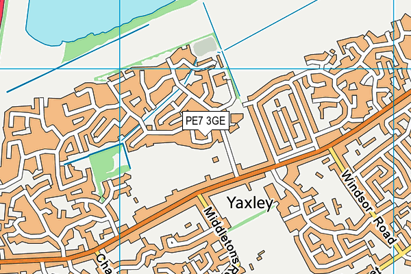 PE7 3GE map - OS VectorMap District (Ordnance Survey)