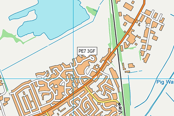PE7 3GF map - OS VectorMap District (Ordnance Survey)