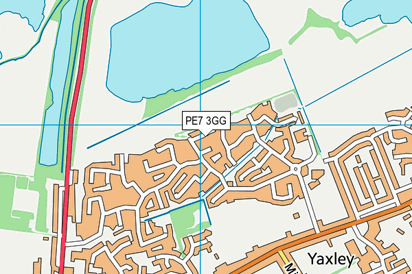 PE7 3GG map - OS VectorMap District (Ordnance Survey)