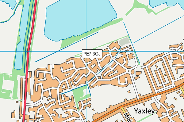 PE7 3GJ map - OS VectorMap District (Ordnance Survey)