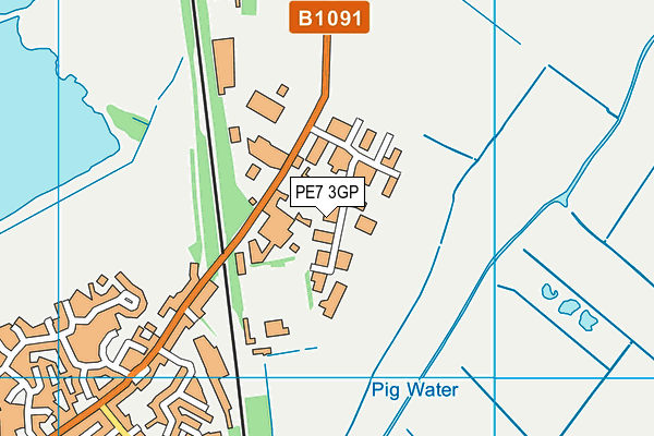 PE7 3GP map - OS VectorMap District (Ordnance Survey)