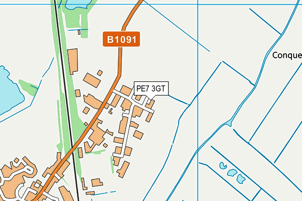 PE7 3GT map - OS VectorMap District (Ordnance Survey)