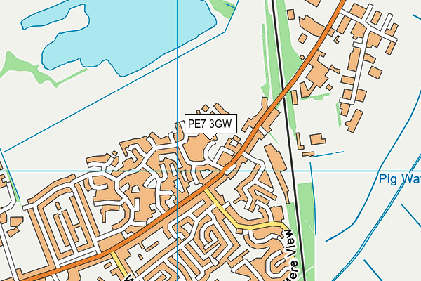 PE7 3GW map - OS VectorMap District (Ordnance Survey)