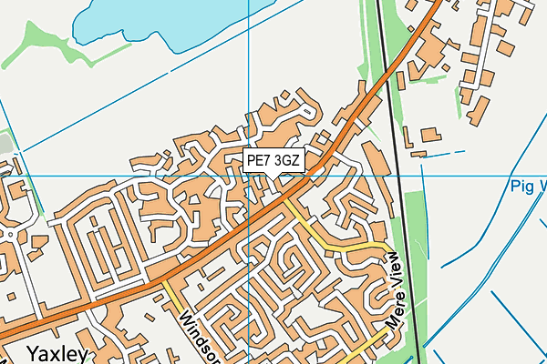 PE7 3GZ map - OS VectorMap District (Ordnance Survey)