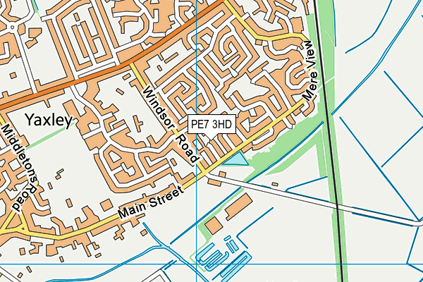 PE7 3HD map - OS VectorMap District (Ordnance Survey)