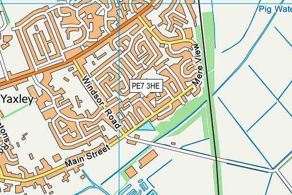 PE7 3HE map - OS VectorMap District (Ordnance Survey)