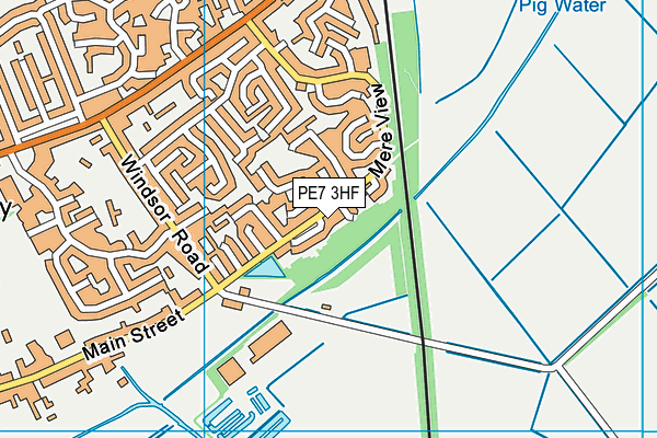 PE7 3HF map - OS VectorMap District (Ordnance Survey)