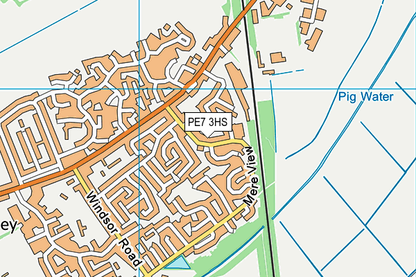 PE7 3HS map - OS VectorMap District (Ordnance Survey)