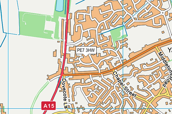 PE7 3HW map - OS VectorMap District (Ordnance Survey)