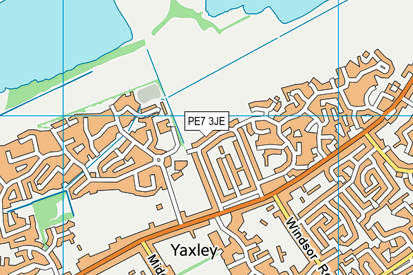 PE7 3JE map - OS VectorMap District (Ordnance Survey)