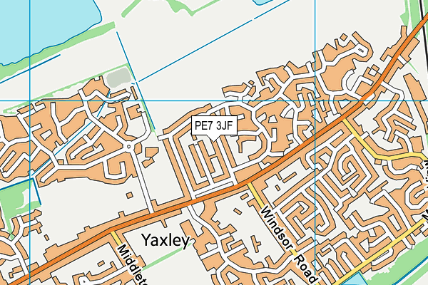 PE7 3JF map - OS VectorMap District (Ordnance Survey)