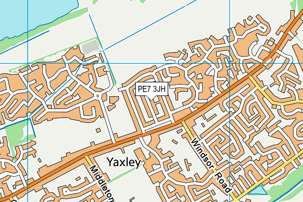 PE7 3JH map - OS VectorMap District (Ordnance Survey)